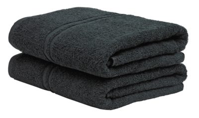 ColourMatch - Pair of Bath - Towels - Jet Black